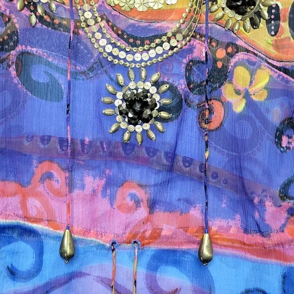 Zeugari Bohemian Silk Beach Cover Up Size Small - Picture 9 of 16